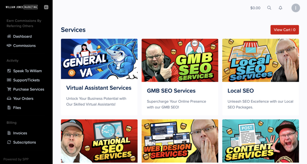 services tab